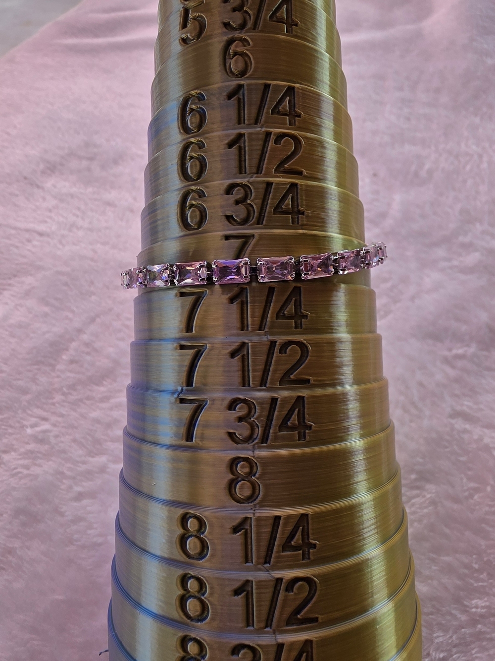 Pink Silver Crystal Tennis Bracelet